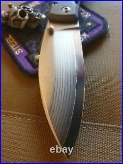 Taiwanese Folding Custom Knife Shin Lin from Chen Wei Chun VG10 San Mai Damascus