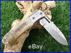 Taschenmesser Damast, Damascus Folding Knife 00908
