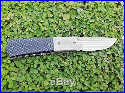 Thailand Crafts Custom Folding Knife Handmade Damascus Steel black C-tek handle
