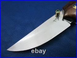 Thailand Custom Handmade Folding Knife Polished Damascus White Red Coral Jo-034