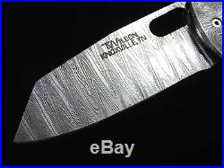 Tim Wilson Custom Damascus & AAA Presentation Pearl Gentleman's folding Knife