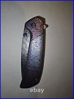 Timascus Pocket Knife With Damascus Etched Blade