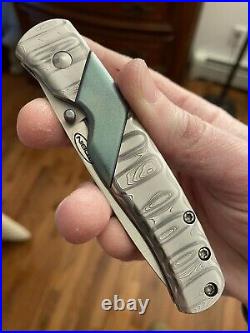 Tobin Smith Full Custom Damascus S90V Gent Folding Knife One Off RARE NEW
