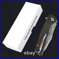 Top Quality Zirconium Handle Powder Damascus Steel Blade Pocket Knife Collection