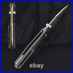 Top Quality Zirconium Handle Powder Damascus Steel Blade Pocket Knife Collection