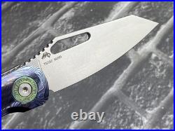 TwoSun TS587-M390-SW-Zircuti Folding Knife Zirconium Damascus Handle PocketKnife