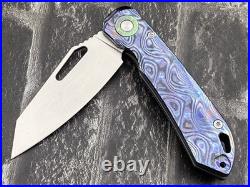 TwoSun TS587-M390-SW-Zircuti Folding Knife Zirconium Damascus Handle PocketKnife