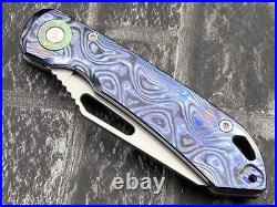 TwoSun TS587-M390-SW-Zircuti Folding Knife Zirconium Damascus Handle PocketKnife
