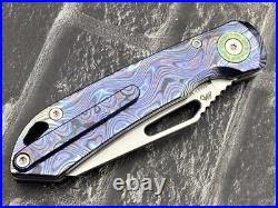 TwoSun TS587-M390-SW-Zircuti Folding Knife Zirconium Damascus Handle PocketKnife