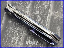 TwoSun TS587-M390-SW-Zircuti Folding Knife Zirconium Damascus Handle PocketKnife