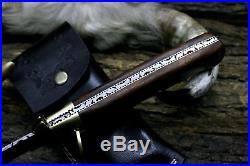 USA-PB-266-B Damascus Steel Custom Handmade 13 RARE Thumb Lock Folding Knife
