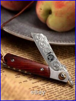 VG10 Damascus Japanese Folding Knife outdoor hunting Pocket Knife Collectibles