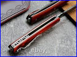 VG10 Damascus Rose Wood Handle Knife Folding Pocket Outdoors VP21