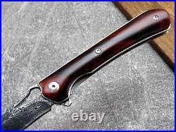 VG10 Damascus Rose Wood Handle Knife Folding Pocket Outdoors VP22