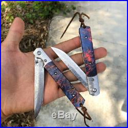 VG10 Damascus Steel Drop Point Folding Pocket Knife Tactical Outdoor EDC Tools
