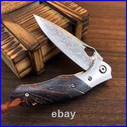 VG10 Damascus Steel Tactical Folding Knife Tactical Outdoor Camping Survival EDC