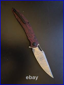 Vdk Vesta Folding Knife Folder G10 Damascus Unused