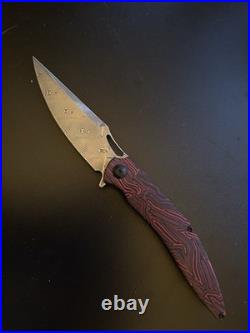Vdk Vesta Folding Knife Folder G10 Damascus Unused