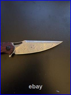 Vdk Vesta Folding Knife Folder G10 Damascus Unused