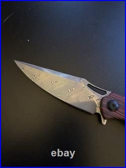 Vdk Vesta Folding Knife Folder G10 Damascus Unused