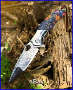 Vg10 Damascus Steel Folding Knife Camping Knife Pocket Knife Edc Rescue Tool
