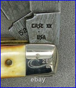 Vintage 1989 Case XX 5207 D Mini Trapper Damascus Steel Stag Handle Knife #286