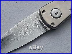 Vintage Custom one-of-a-kind Pat Crawford Damascus Folding Knife RARE