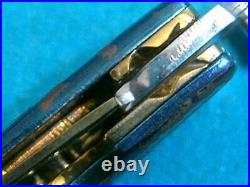 Vintage Nm DC Customs Fancy Pearl Damascus Lockback Folding Knife Knives Pocket