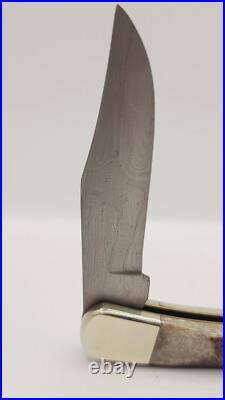 Vintage Parker Edwards Damascus Folding Pocket Knife 1985 ABC Limited Edition