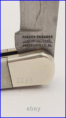 Vintage Parker Edwards Damascus Folding Pocket Knife 1985 ABC Limited Edition