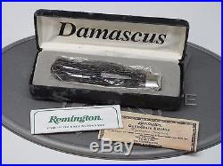Vintage Remington Bullet Damascus R1303-D Folding Lockback Knife 1999