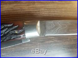 Vintage Remington R1123-D Damascus Bullet Folding Pocket Knife 1997 say Sterling
