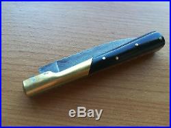 Vintage Vendetta Corsa Damascus Steel Folding Pocket Knife Bovine Bone Handle