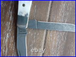 Vtg Parker-edwards Small Trapper Damascus Stag Pocket Knife (nice)