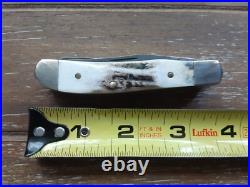 Vtg Parker-edwards Small Trapper Damascus Stag Pocket Knife (nice)