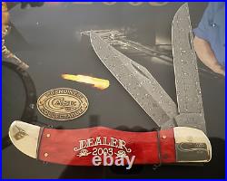 W R Case Dealer Knife 2003 Damascus Blades Walnut Display, Limited Numbered #232