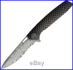 WE KNIFE CO Dragon Scale Framelock Folding Damascus Steel Blade Knife 604DS