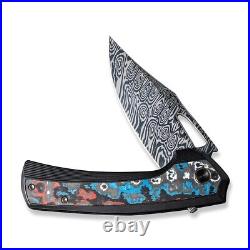 WE KNIFE Nefaris 22040F-DS1 Titanium Carbon Fiber Damascus Steel Pocket Knives