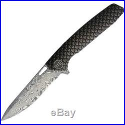 We Knife 604DS Dark Bronze Dragon Damascus Folding Knife with 3.875 Drop Blade