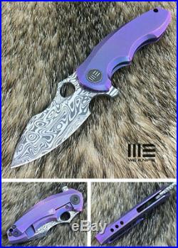 We Knife Co Limited Edition Folding Knife 3 Damascus Blade Titanium Handle