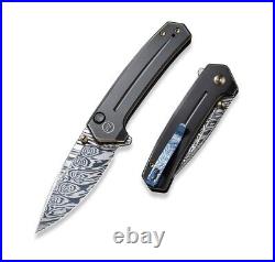 We Knife WE21026B-DS1 Culex 3 Damascus Blade Black Handle Folding Knife