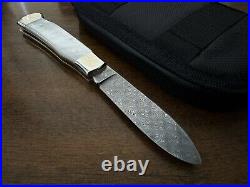 Weidmannsheil (No Mark) Folding Knife Damascus Blade MOP Handle Germany