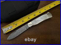 Weidmannsheil (No Mark) Folding Knife Damascus Blade MOP Handle Germany