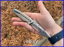 Will Moon Mk9 Custom Folding Knife Damasteel Moku-Ti ONE-OFF Handmade in USA