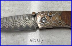 William Henry 135-0852 Monarch Copper Canyon Damascus Folding Knife 071/500
