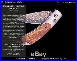 William Henry B09 Kestrel Damascus, Copper South Pacific Folding Knife #63 of