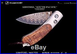 William Henry B09 Kestrel Damascus, Copper South Pacific Folding Knife #63 of