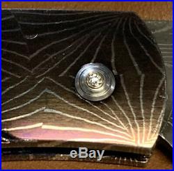 William Henry B3 Custom Mosaic Damascus Folding Knife Diamond Stud And Button