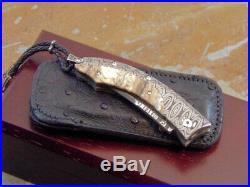 William Henry Persian Dmtw Woolly Mammoth Tooth Damascus Folding Pocket Knife