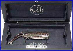 William Henry Pikatti B04-WMMC Folding Knife Copper Wave Damascus Steel